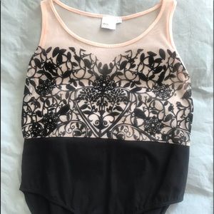 ASOS CURVE Sheer Patterned Bodysuit